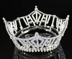 MISS AMERICA MID-SIZE FULL CROWN AUSTRIAN RHINESTONE TIARA PAGEANT SILVER T1297 | eBay