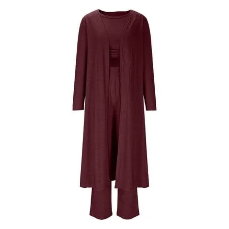 Women's Ribbed Knitted 3 Piece Lounge Sets