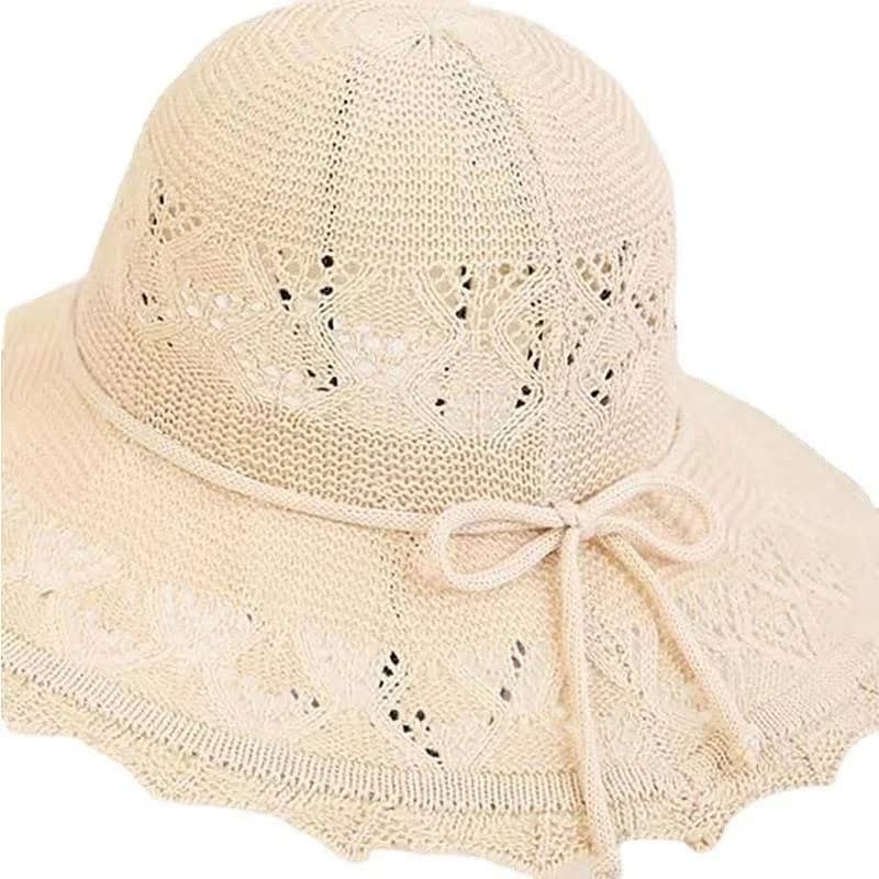 Floppy Wide Brim Straw Sun Hat with Bowknot