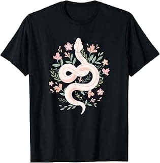 Aesthetic Graphic Tees Mystical Snake Flower Pastel Goth T-Shirt