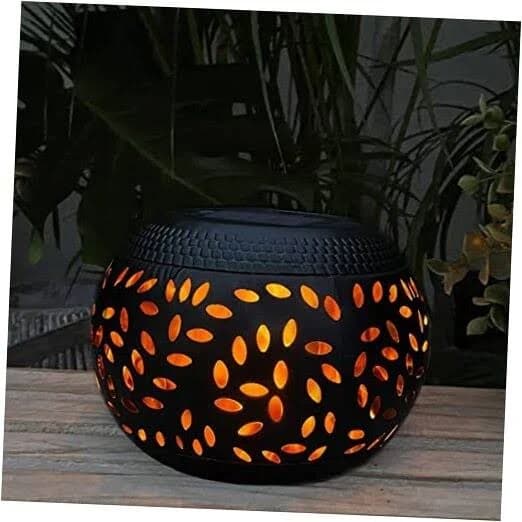 Solar Lantern Outdoor Hanging Light Metal Solar Lamp with Warm White Edison Bulb Design for Garden Yard Patio Proch Decor(Black)
