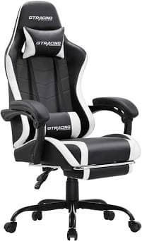 GTRacing Gaming Chair GT800A wiht Footrest and Massage Lumbar Support Breathable Fabric