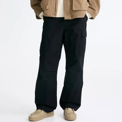 H&M Men's Relaxed-Fit Cotton Cargo Pants