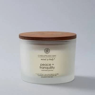 Chesapeake Bay Peace + Tranquility 3-Wick Frosted Glass Candle
