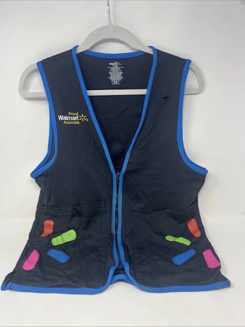 Walmart Proud Associate Uniform Vest Adult Gray Blue Spark Unisex