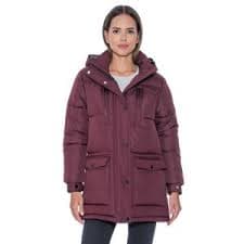 Womens's 3/4 Puffer Coat - S.E.B. By Sebby Burgundy Large : Target
