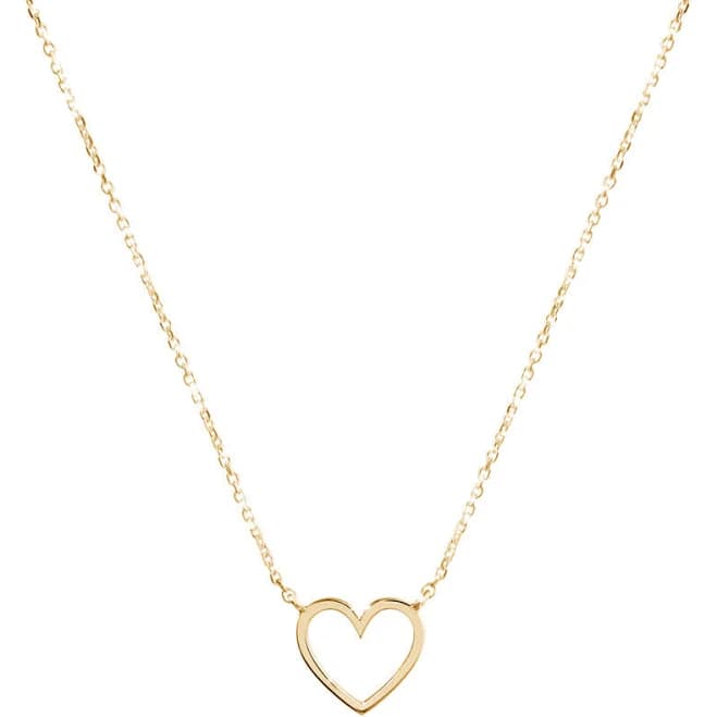 Dainty Heart Charm Necklace in Solid Gold
