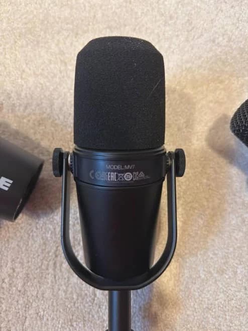 Used Shure MV7 USB Podcast Microphone Black