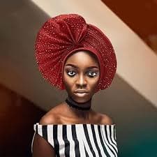 Amazon.com: ASO ya hecho con cuentas y piedras para mujer, turbante africano de gele, diadema de tela con cuentas y piedras de calidad 2022 para coser a la moda para fiesta (rojo