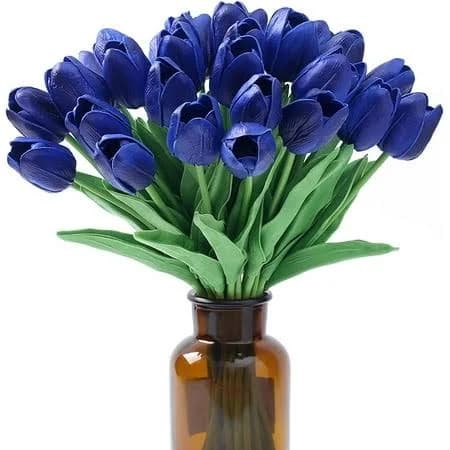 Tulips Fake Blue Artificial Flowers
