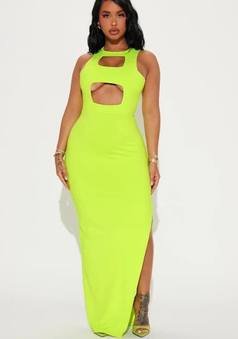 Fashion Nova Plus Size Maria Sleeveless Sculpt High Neck Maxi Dress