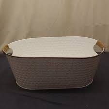 Better Homes And Gardens | Storage & Organization | Better Home Gardens White W Gold Rim Embossed Metal Container | Poshmark