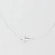 Dainty Sterling Silver Cross Necklace