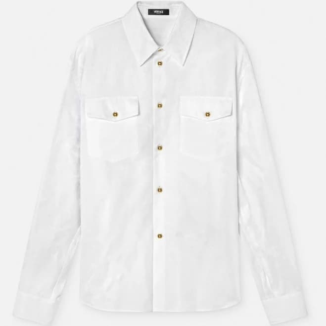 Versace Men's Jacquard Cotton-Poplin Shirt