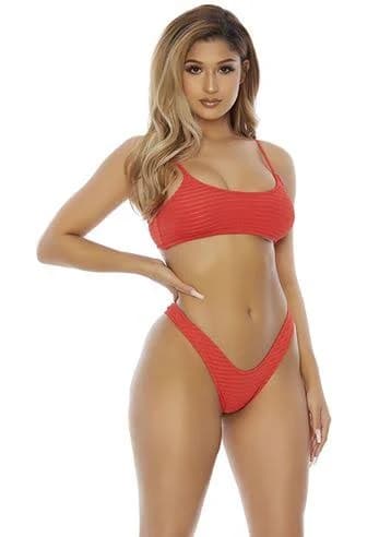 Cartegena Smocked Women Bikini Set Red - Large by The Costume Land