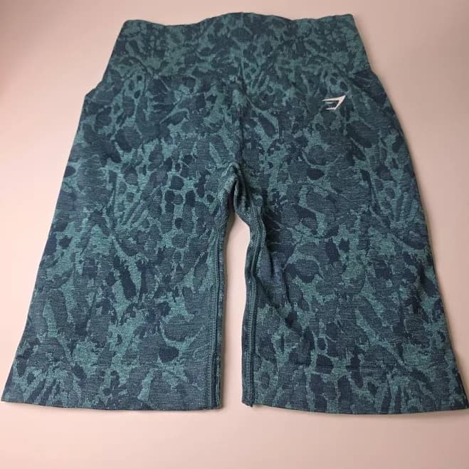Gymshark Adult Small Teal/green Butterfly Seamless 10" Cycling Shorts