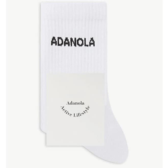 Adanola Women's Logo-Print Ribbed Cotton-Blend Socks