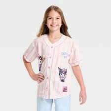 Hello Kitty Girls' and Friends Softball Jersey, XS - Pink
