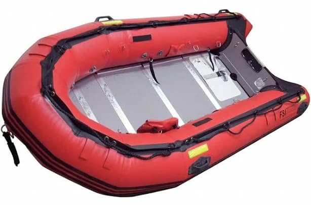 FSI Rescue Boat: 1,430 lb Load Capacity, 5 Max Passengers, Black/Red, 12 ft Overall Lg Model: F-YRR365D