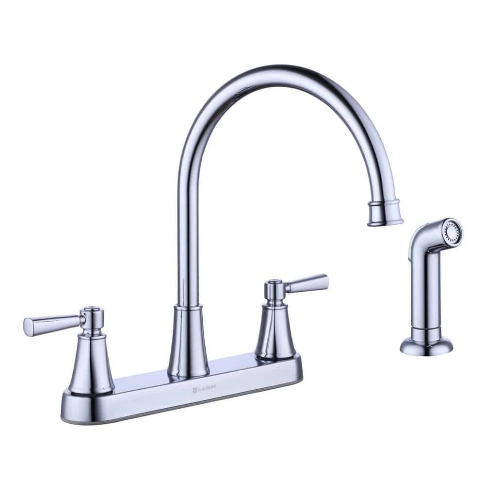 Glacier Bay Melina Double-Handle Standard Kitchen Faucet with Side Sprayer