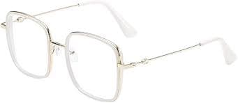 Amazon.com: NILZA Large Square Reading Glasses Fashion Eyeglasses Blue Light Reading Glasses Men Women Lightweight Computer Readers (Color : White Gold, Size : +3.0) : Health & Household