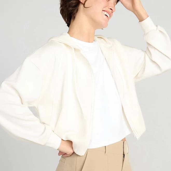 Double Knit Cropped Hoodie