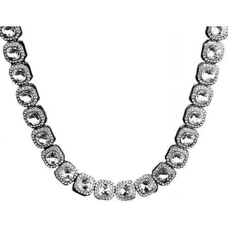 Iced Out 12mm Square Diamond Cuban Link Tennis Chain,Micro Pave Cubic Zicron Rhinestone Necklace For Men Women(30 Inch), Adult Unisex, Size: One size,