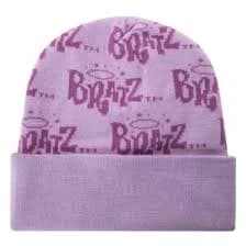 Bratz Allover Logo Knit Beanie Hat