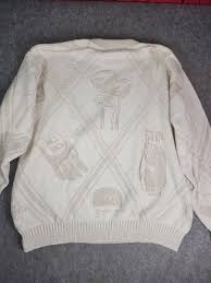 Steve Stricker Fairway Sport Textured Sweater XL Cream Crewneck Golf Cotton USA | eBay