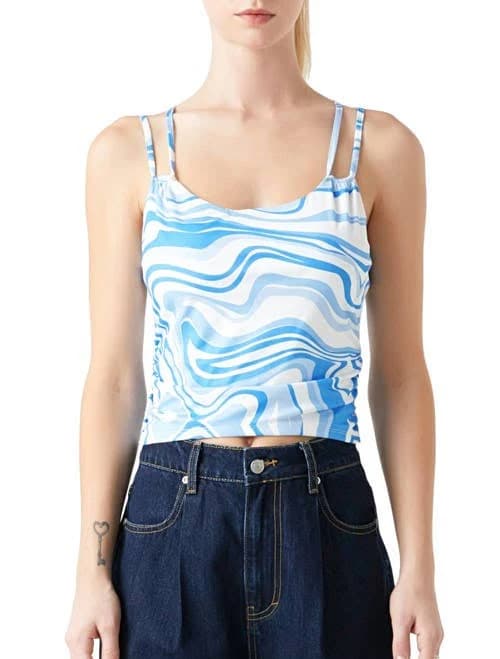 Grey Lab Women's Marble Print Knit Top