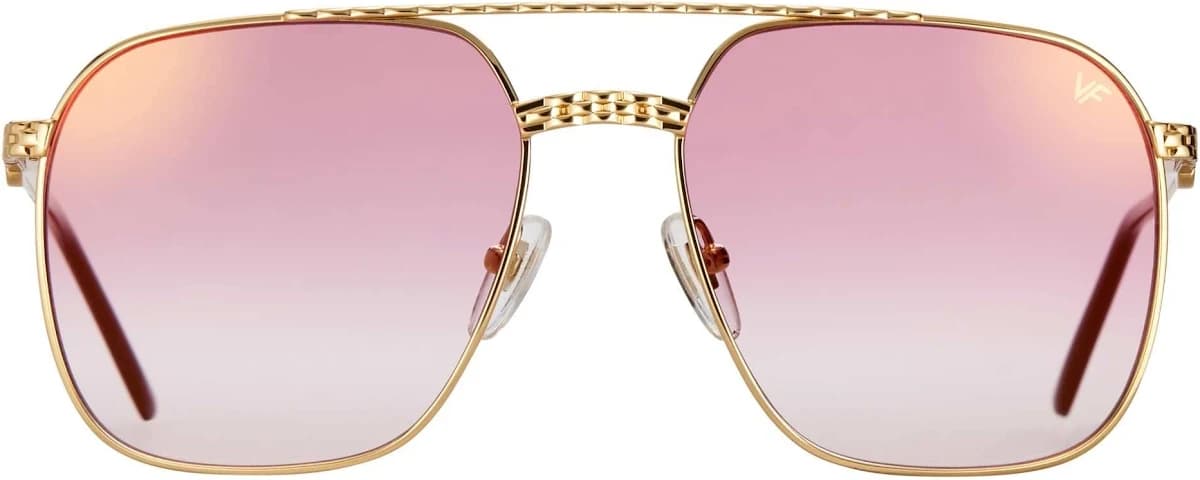 Vintage Frames XL Masterpiece Edition 24KT Gold Gold Sunglasses Flash Lenses