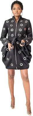 Amazon.com: Pantora Womens Ronda Draped Grommet Coat, Black, XX-Small US : Clothing, Shoes & Jewelry