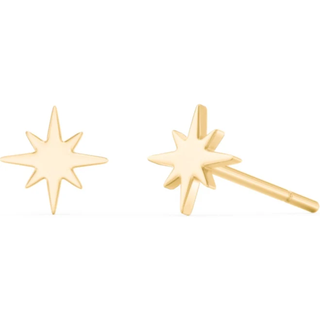 Gold Starburst Stud Earrings