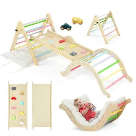 Ktaxon 9 in 1 Pikler Triangle Set with Cushion