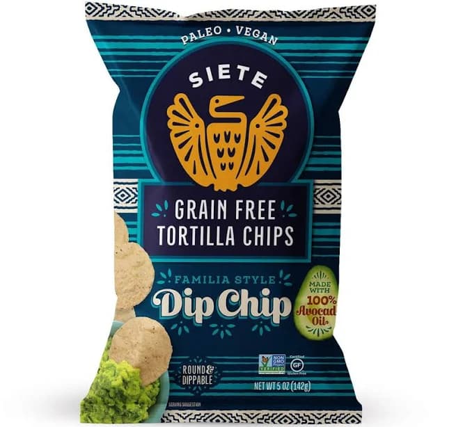 Siete Grain Free Tortilla Chips | Gluten Free Chips | Paleo & Vegan Snacks | Non GMO | Dip Chip, 5 Ounce (Pack of 6)