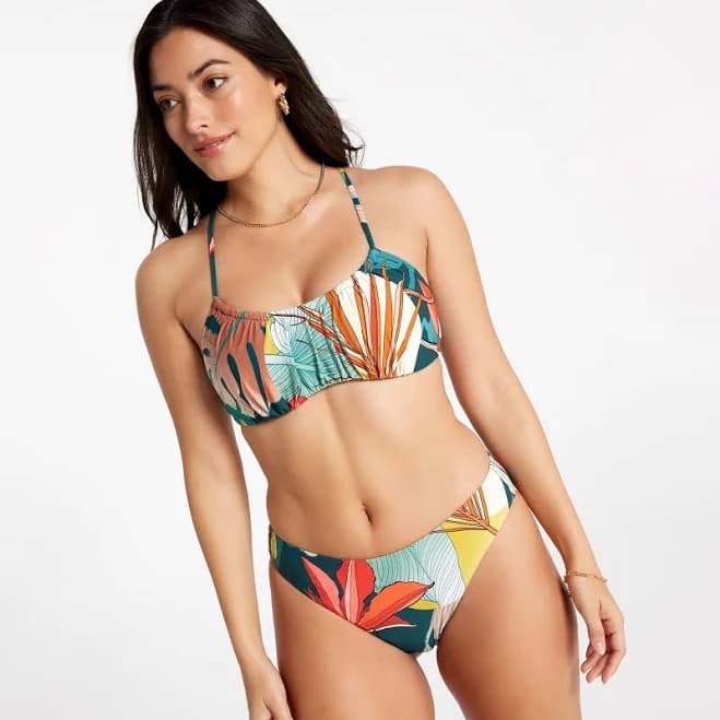 Calia Women's Scrunched Tie Back Bikini Top