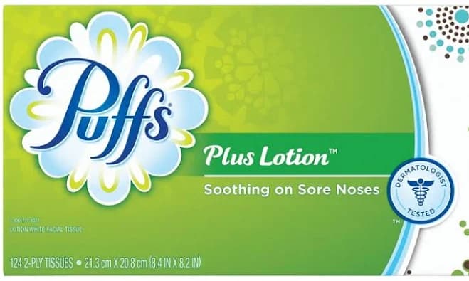 Puffs 39346 Facial Tissue, 8.4 in L, 2-Ply, Paper