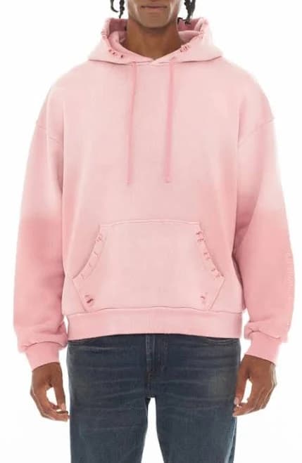 Cult of Individuality Men's Core Distressed French Terry Pullover Hoodie