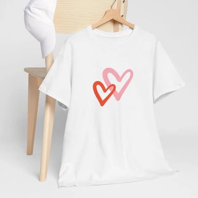 Two Outline Hearts Tee