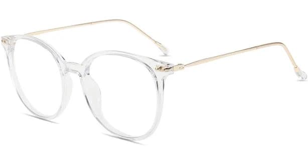 Firmoo Clear Round Prescription Glasses Metal Frame Shirley20401