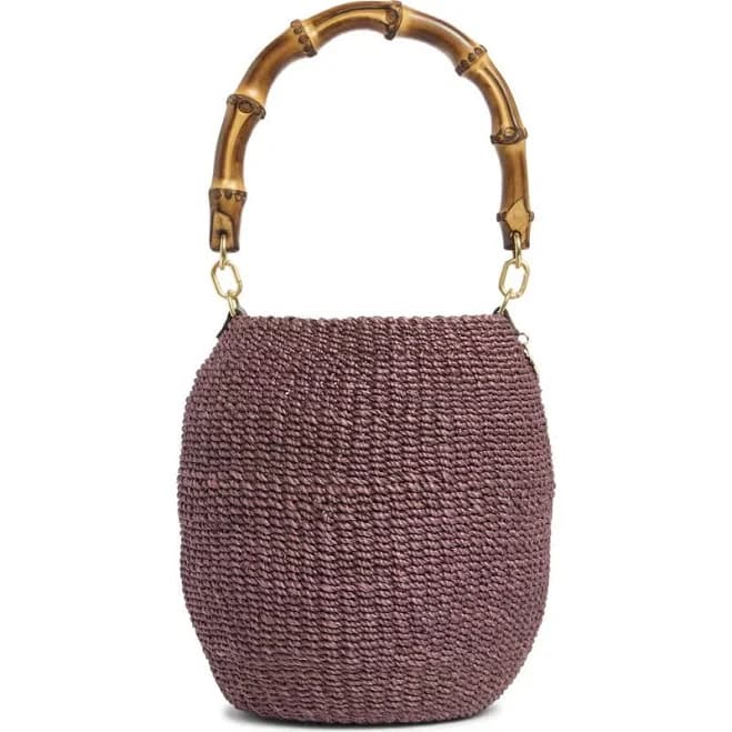 Clare V. Women's Pot de Miel Woven Straw Top Handle Bag