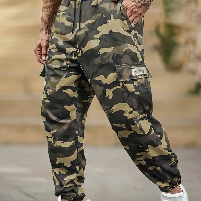 Men's Camouflage Drawstring Cargo Pants