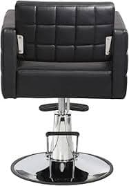 Amazon.com: Buy-Rite Icon Styling Chair for Professional Salons & Barbershops, Modern Black Salon Seat, Wide Quilted Design, Steel Frame, Hydraulic Pump, Easy-Clean Features, YLG-192-BLK : Beauty & Personal Care