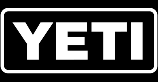 Yeti Logo Brand Sticker Black | Adhesive | Matte Finish, 4"x2"
