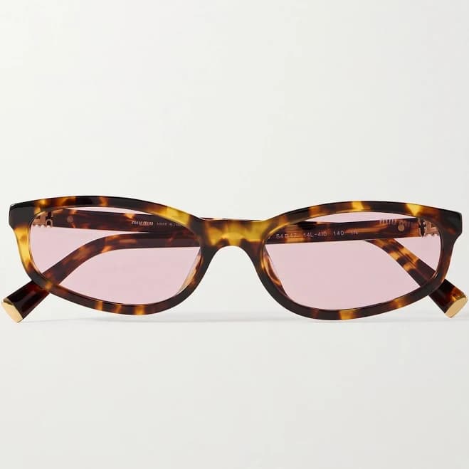 Miu Miu Oval-frame Sunglasses - Tortoiseshell