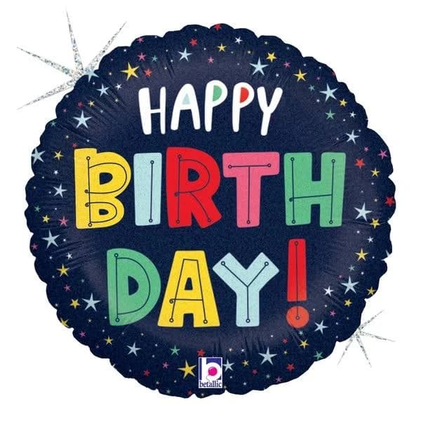Birthday Colorful Stars Balloon