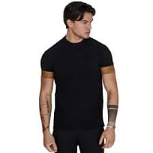 Siksilk Tech Embroidered Logo short sleeve T-shirt Black| Dressinn
