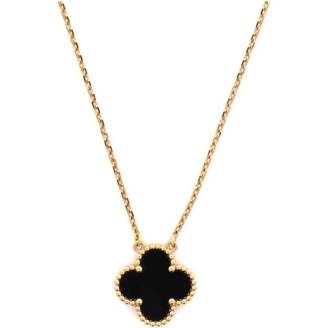 Van Cleef & Arpels Vintage Onyx Alhambra Necklace