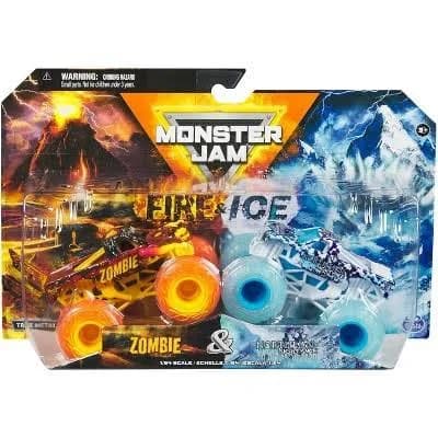 Monster Jam Fire & Ice Zombie & Northern Nightmare Diecast Monster Trucks