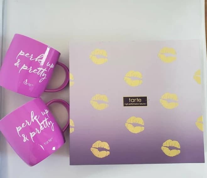 Tarte Cosmetics Gift Box (empty) With Two Tarte Coffee Mugs